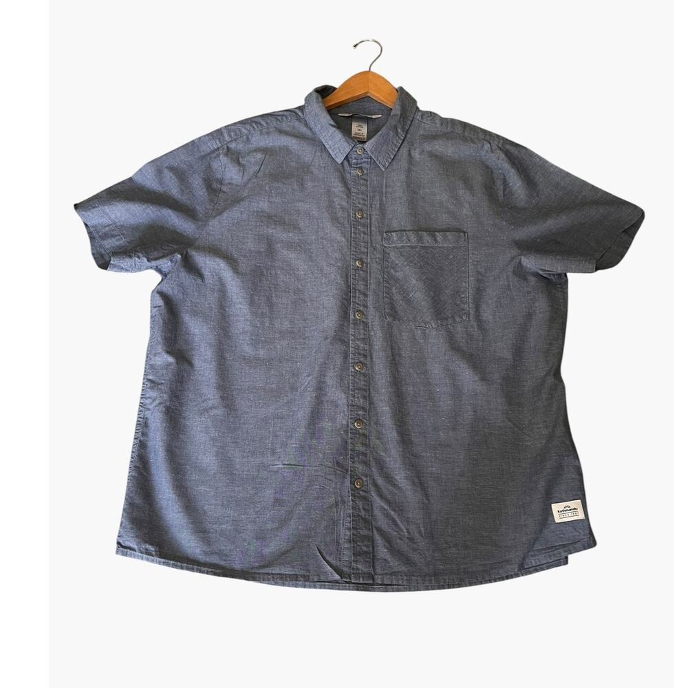 Kathmandu Organic Cotton/Hemp Short Sleeve Slate Blue/Gray Shirt 2XL